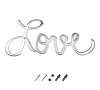 Way Of Hearts - Silver Metal Love Sign For Wall Art - Cute Room Decor Art for Living Room Decorations - Aesthetic Bedroom Decor Signs - Home Decor, Stainless Steel 10” x 4.5”