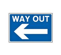 Way Out Left Arrow Road Sign, 600mm x 400mm, Foamed PVC Board | Weatherproof Exit Direction Sign, For Roads & Car Parks