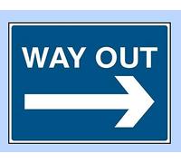 Way Out Right Tin Sign Parking, Exit, Car Park, Sticker 12x8 Inches