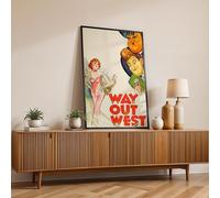 Way Out West (1937) Movie Framed Poster Print Wall Art Image Home Decor Artworks Framed Poster Different Sizes and Colours