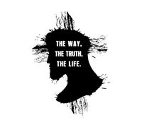 Way The Truth Life Jesus Christ Portrait Fine Carving Stickers 38x51.3cm It Won't Fall Off Black