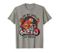 Way To Hell Skeleton Biker T-Shirt