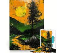 Way to The Sun Painting 1000 Piece Adult Puzzles Logic Puzzle Play Precision Cut Smooth Edges for Family Gatherings (38x52cm)