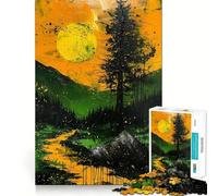 Way to The Sun Painting 1000 Piece Jigsaws Creative Skill Toy Tight Lock No Loose Pieces Bonding Activity for Loved Ones (38x26cm)