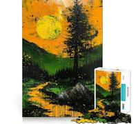 Way to The Sun Painting Jigsaw for Teenagers1000 Pieces Mind Boost Game Firm Fit Secure Assembly Bonding Activity for Loved Ones (50x75cm)