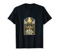 Way. Truth. Life. Christian Cross Tree Faith T-Shirt