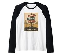 Way Truth Life John 14: 6 Bible Verse Christian Raglan Baseball Tee