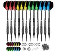 WayArrival Soft Darts,12 Pack 18g Soft Tip Darts for Electronic Dart Board with Aluminum Shafts, Plastic Tip Darts for Home&League Use, Complete Soft Tip Dart Accessories Kit for Lasting Practice&Fun