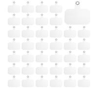 WAYASDCU 100 Pcs Phone Lanyard Tab Cell Tether Tabs for Cell Phone Universal Phone Tether Patches TPU Replacement Patches Non Adhesive, Clear, 3.2