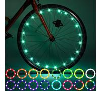 Waybelive 2 Pack LED Bike Wheel Lights, Remote Control Bicycle Tire LED Light, Change Color by Yourself, Waterproof, Super Bright to Ride at Night. Good Gift for Kids(2 Tires,Multicolor)