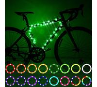 Waybelive LED Bike Frame Lights, Remote Control Bicycle Frame LED Light, 16 Color Change by Yourself, Waterproof, Super Bright to Ride at Night. Good Gift for Kids(1 Tire, Multicolor)