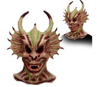 Waycin Halloween Vampire Mask, Zombie Head Mask for Adult, Scary Horror Creepy Demon Monster Mask for Halloween Costume Party (Green)