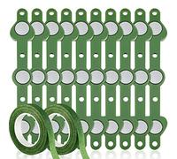 Waydress Small Floral Boutonniere Magnets Corsage Brooches Magnet and 2 Rolls 1/2 Inch x 30 Yards Floral Wrapping Tape for Handmade Wedding Bride Boutonnieres Bouquet Stem Wrapping(Green,10 Pairs)