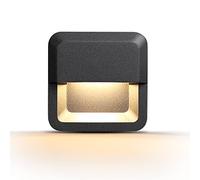 WAYEE Outdoor Wall Lights for Stair,Outside Wall Lights for Staircase,Compact LED Step Lights 3W Warm White,Surface for Wall Light Exterior,Garden Lighting Deck Balcony Black