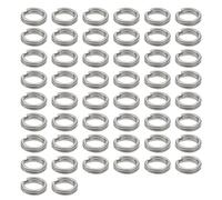 Wayfadacc 50Pcs/pack Saltwater Treble Hooks Terminals Tackles Connectors Fishing Split Rings Stainless Steel Split Tackle