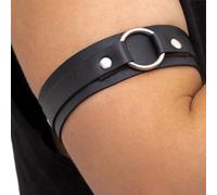 Wayfadacc Adjustable Sentimental Armband Black PU Leather Wide Upper Arm Bracelet Men Sentimental Rock Halloween Costume Jewelry