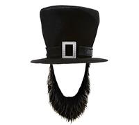 Wayfadacc Elegant Pirate Costume Hat With Detachable Beard Halloween Party Accessory Suitable For Adults 54-58cm Head