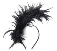 Wayfadacc Elegant Roaring 20s Feathered Headpiece Natural Feathered Adjustable Headband Vintage Costume Accessory Women Girls