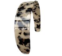 Wayfadacc Elegant Wide Headband in Leopards Print Color and Shell White Headpieces Headwear for Everyday and Prom Wear