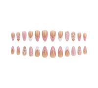 Wayfadacc Flower Pattern French False Nails Floral Embossed Design Quick Application For Teachers Salespersons Formal Attire