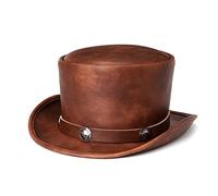 Wayfadacc PU Pork Pie Hat Hat Gay Magician Hat BowlerTop Hat