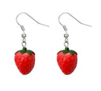 Wayfadacc Sweet Simulated Strawberry Earrings Small Dangle Drop Ear Rings Red Fruit Ears Pendant Accessories Jewelry