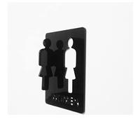 Wayfinding Hallway Projecting Restroom Signs - Double-Sided Corridor Sign, 20x25cm/15x20cm 3D Stereo WC Indication Restroom Bathroom Business Restaurant Sign Wall Shop Decor ( Color : WOMEN 15x20cm )