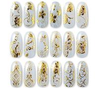 WayGo 108pcs 3D Gold Flowers Nail Art Stickers Decals For Nail Tips Decorations