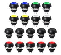 WayinTop 18pcs 12MM Momentary Push Button Switch Waterproof Horn Switch 3A 125V Lockless Mini Round On Off Self-Reset Switch Button for Arduino/for Raspberry Pi/Table Lamp/Doorbell (6 Colors)