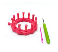 WAYION Round Knitting Loom Plastic Hat Weaving Looms Kit with Loom Hook/Needle, Creativity for Kids Small Knitting Loom Kit - Perfect for Sock, Hat, Leg & Arm Warmers, Scarf & More (Pink)