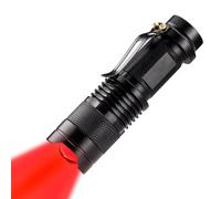 WAYLLSHINE High Power Red LED Flashlight, Single Mode, Long Range, 150 Yards, 200 Lumens, Black, Red Light Torch for Astronomy, Aviation, Night Observation