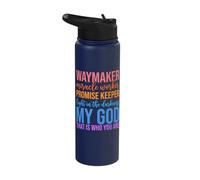 Waymaker Miracle Worker Promise Keeper Jesus Christian Faith Stainless Steel Insulated Water Bottle