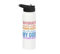 Waymaker Miracle Worker Promise Keeper Jesus Christian Faith Stainless Steel Insulated Water Bottle