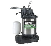 WAYNE - 1 HP Submersible Cast Iron and Stainless Steel Sump Pump with Integrated Vertical Float Switch - 6,100 Gallons Per Hour - Heavy Duty Basement Sump Pump