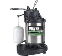 WAYNE - 3/4 HP Submersible Cast Iron and Stainless Steel Sump Pump with Integrated Vertical Float Switch - 5,490 Gallons Per Hour - Heavy Duty Basement Sump Pump