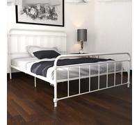 wayne metal king size bed in white