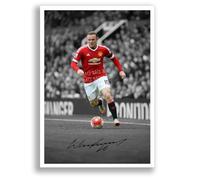 Wayne Rooney Manchester United Legend Signed Photo Poster A4/A3 Print Framed Autograph Gift Football Memorabilia England (A4 Unframed)