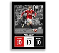 Wayne Rooney Manchester United Legend Signed Photo Poster A4/A3 Print Framed Autograph Gift Football Memorabilia England (Black, A4 Unframed)