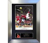 WAYNE ROONEY Overhead Kick Signed Autograph Mounted Photo Reproduction PRINT A4 Rare Perfect Birthday (297 x 210mm) #55 (Silver Frame)