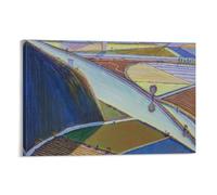 Wayne Thiebaud Ridge Valley Farms Study Canvas Printing Famous Paintings, Wall Art Posters, Decorative Hanging Pictures Picture Print Canvas Poster Wall Paint Art Posters Decor Modern Home Artworks 24