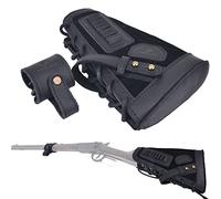 WAYNE'S DOG Leather Rifle Buttstock Cheek Rest with Sling Barrel Mount, No Drill Straps Mount (Black(.22LR .22MAG .17HMR), Lefty with Barrel Mount)