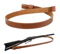 WAYNE'S DOG Leather Rifle Gun Sling, Durable Gun Shoulder Straps with 1inch Swivels (Brown)