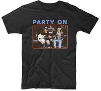 Wayne's World Party On Mens T-Shirt Printed Graphic Top Unisex Black Tee
