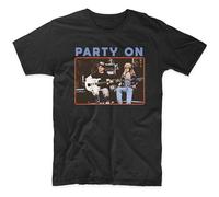 Wayne's World Party On Mens T-Shirt Printed Graphic Top Unisex Black Tee L