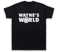 Wayne's World t Shirt Schwarz Herren Pour Homme et Femme 100% Coton avec Logo Rock Music Film Garth Blanc Jaune Noir Rouge(3X-Large)