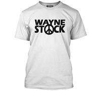 Waynestock Tshirt World Costume Fancy Dress Party Halloween Waynes Garth Tee Mens Unisex T-Shirt Tee - M White