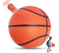 WAYNHUI Official Silent Basketball Size 7 (29.5") New Grooved Airless Foam Soundless Basketball for Quiet Dribbling and Indoor Training NOT Compressed-Gift for Youth (Orange Upgraded)