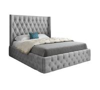 Wayno Straight Winged Upholstered Soft Velvet Designer Bed Frame