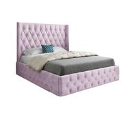 Wayno Straight Winged Upholstered Soft Velvet Designer Bed Frame