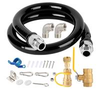 Wayona Black 1675kit48 Safety System Kit, 3/4 x 48 inch Gas Flex Line Hose with Quick Connect Fittings, Gas Hose Connector Kit, Flexible Natural Gas Line Hose for Commercial Kitchen Equipment